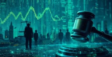 Datos financieros oscuros y futuristas complejos