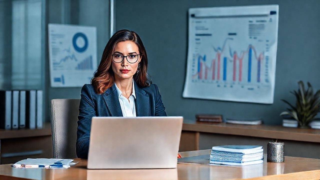 Mujer profesional, estrategia y éxito moderno