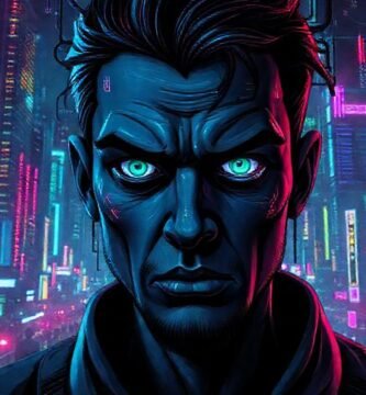 Ciudad cyberpunk futurista y angustiante