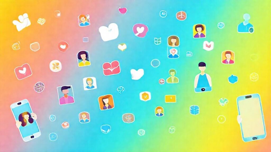 Redes sociales vibrantes e interactivas digitalmente