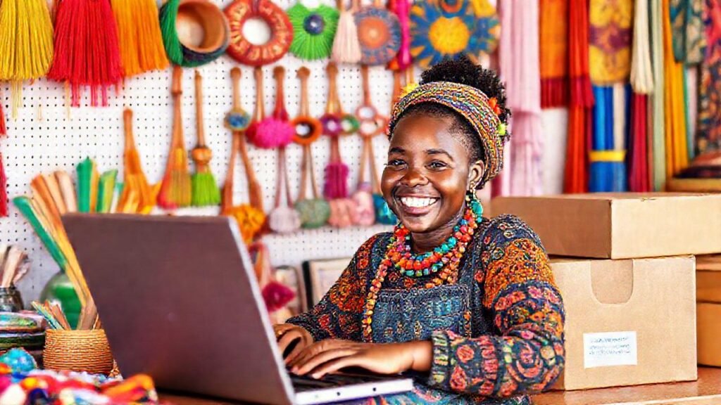 Artesanos globales venden textiles coloridos online