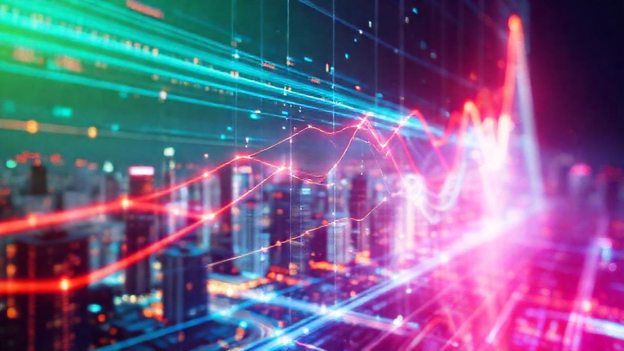 Gráficos digitales futuristas brillan intensamente