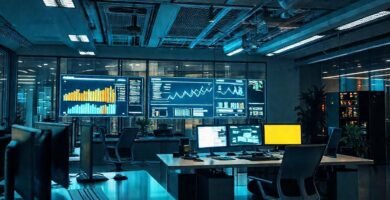 Oficina moderna y digitalmente conectada