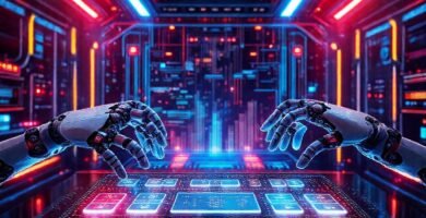 Una interfaz de comercio electrónico futurista brilla