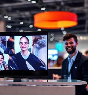 Un stand virtual optimista y moderno