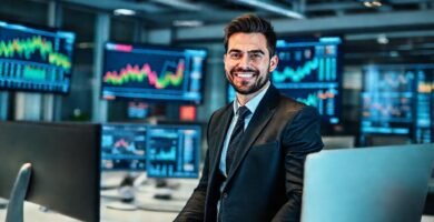 Un emprendedor innova en oficina moderna