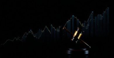 Gráficos financieros oscuros y serios digitalmente