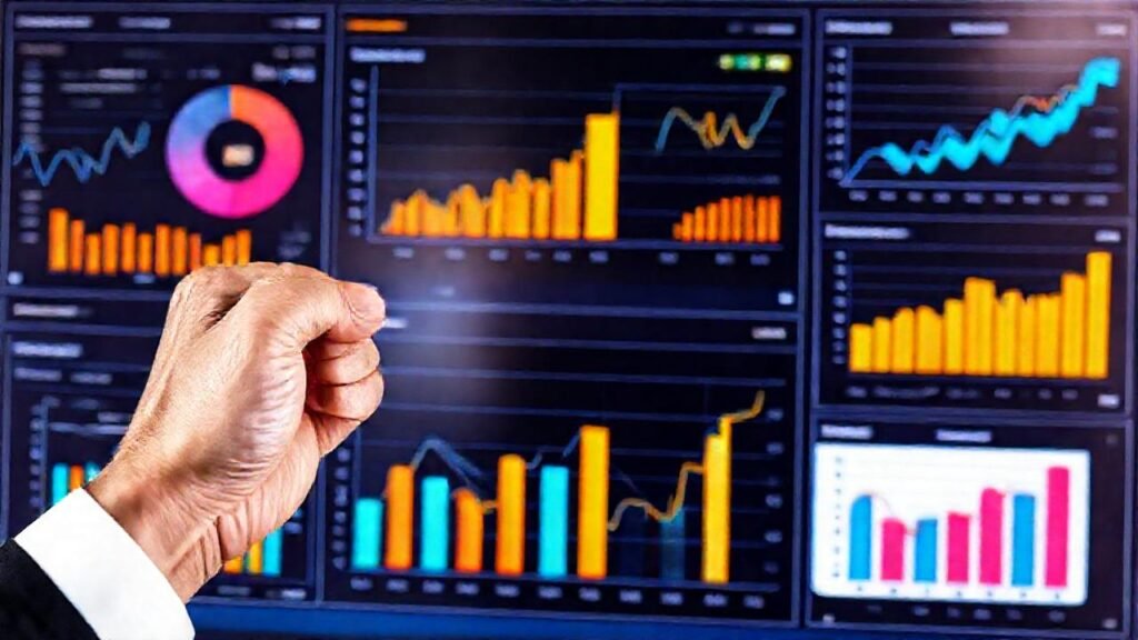 Gráficos financieros transmiten crecimiento y éxito