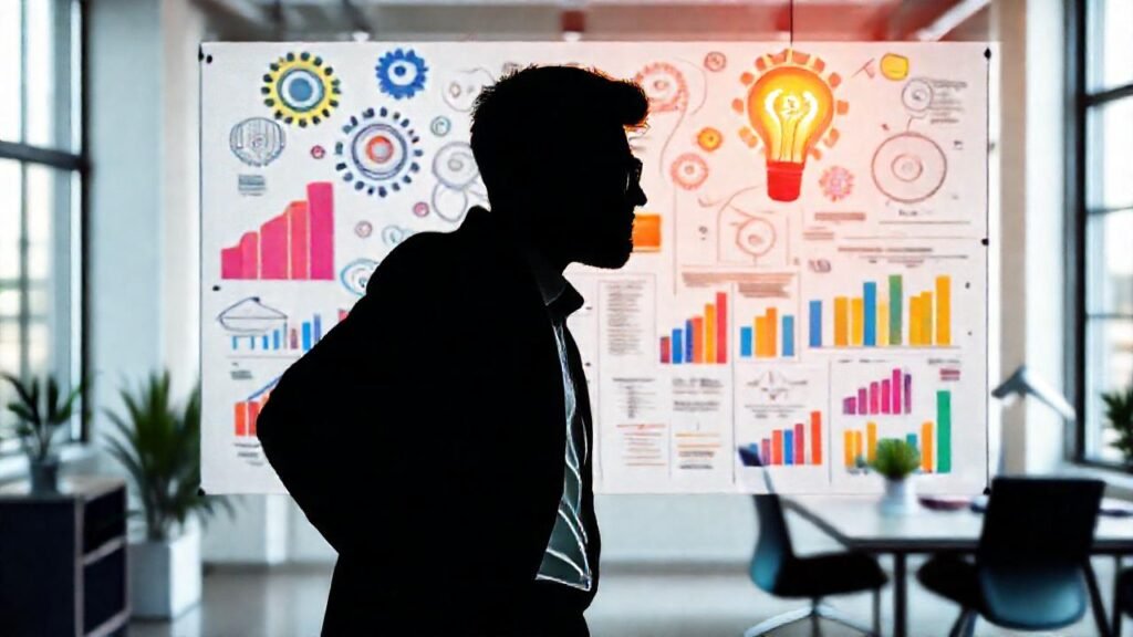 Emprendedor innova con ideas brillantes