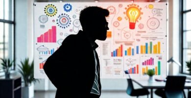 Emprendedor innova con ideas brillantes