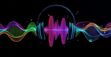 Visualización de audio moderna y vibrante