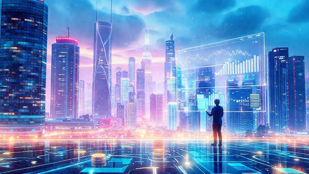 Finanzas futuristas, diseño limpio y digital