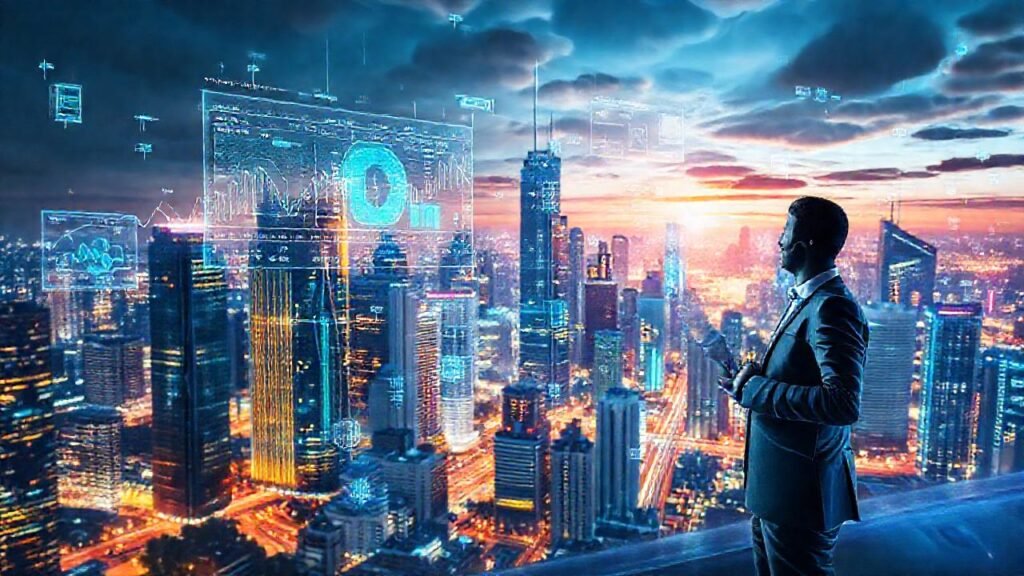 Una ciudad futurista celebra la tecnología