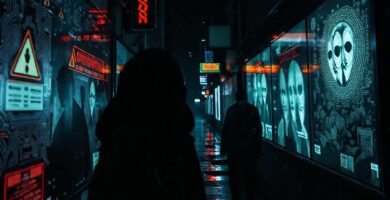 Una oscura escena digital e inquieta