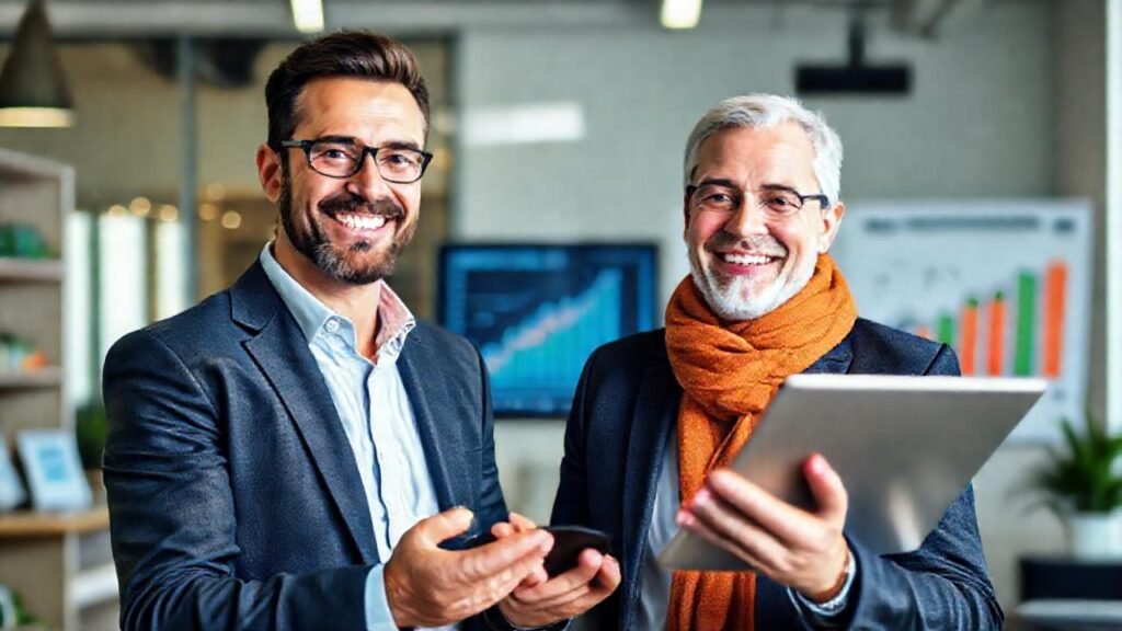 Asesor digital ofrece crecimiento financiero optimista