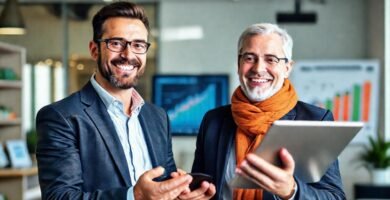 Asesor digital ofrece crecimiento financiero optimista